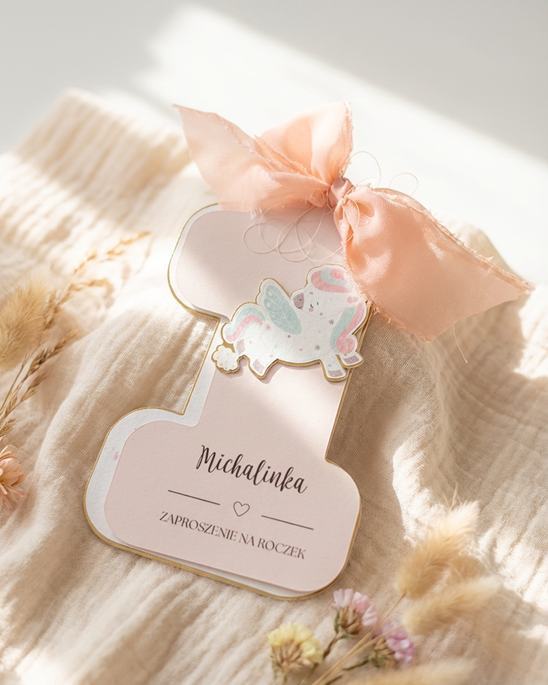 Zaproszenie na roczek Jednorożec