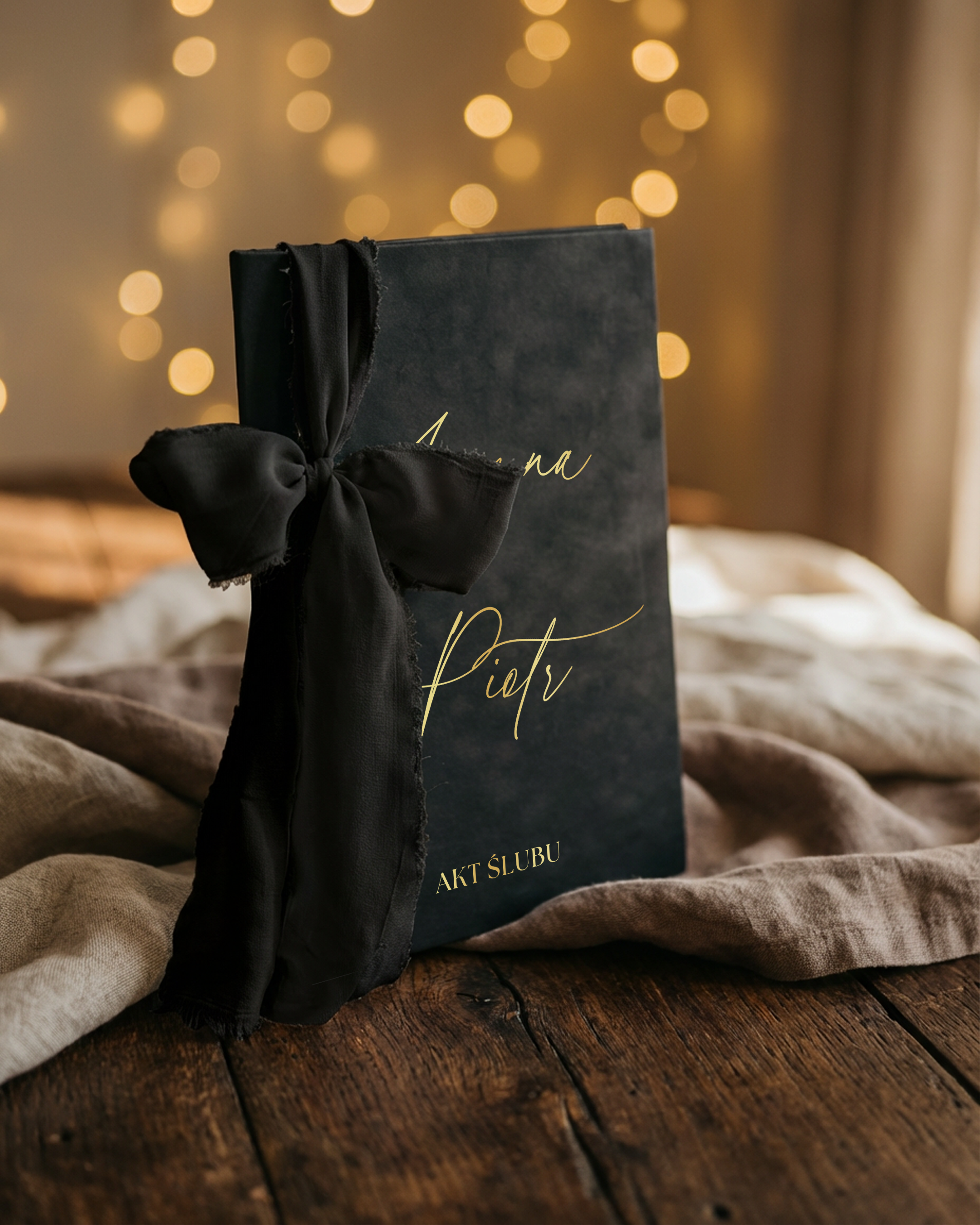 Welurowa teczka na Akt Małżeństwa