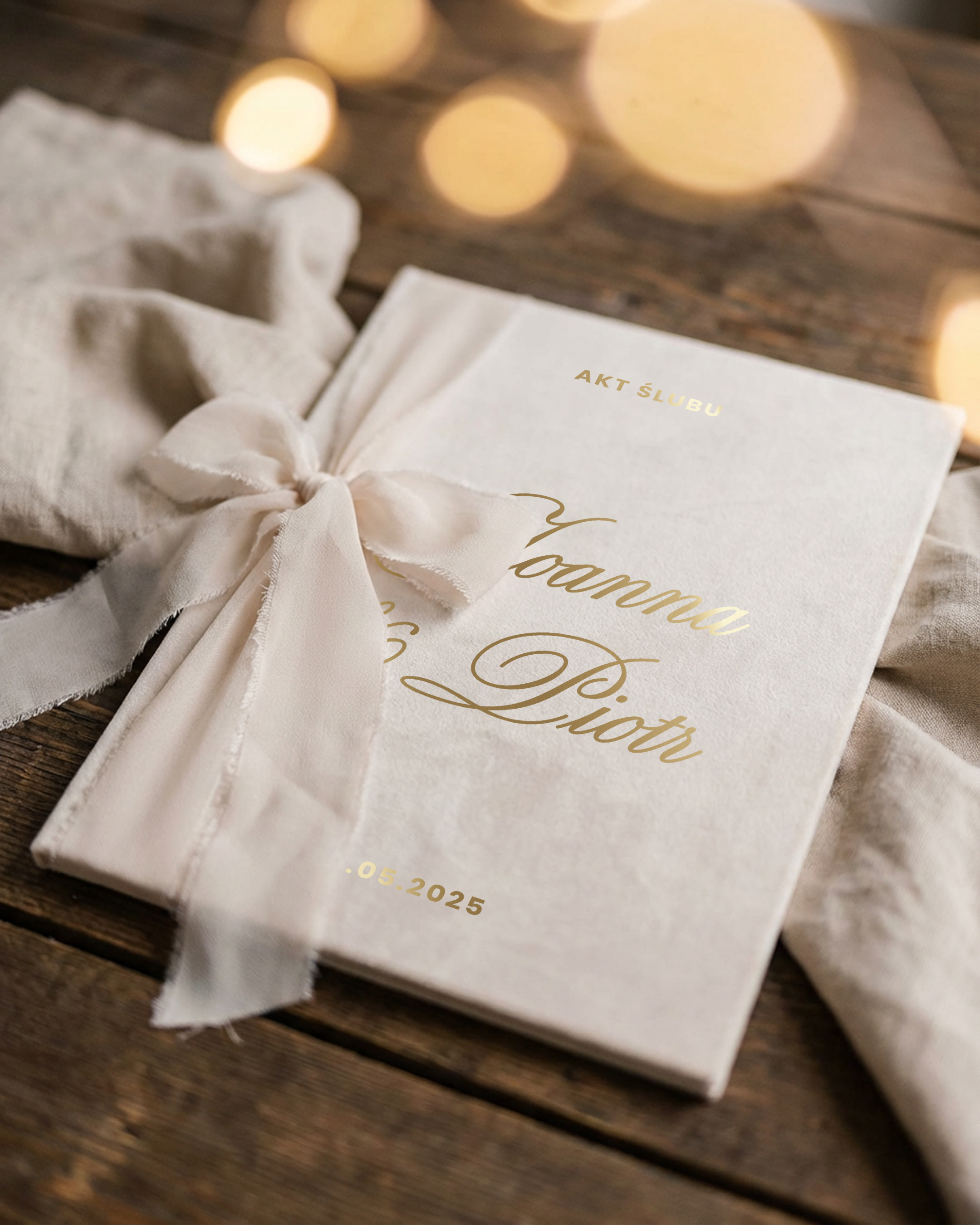 Welurowa teczka na Akt Małżeństwa