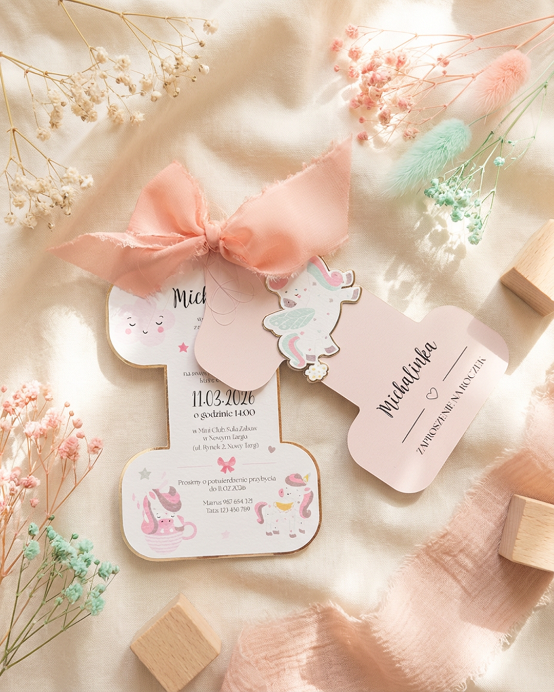 Zaproszenie na roczek Jednorożec