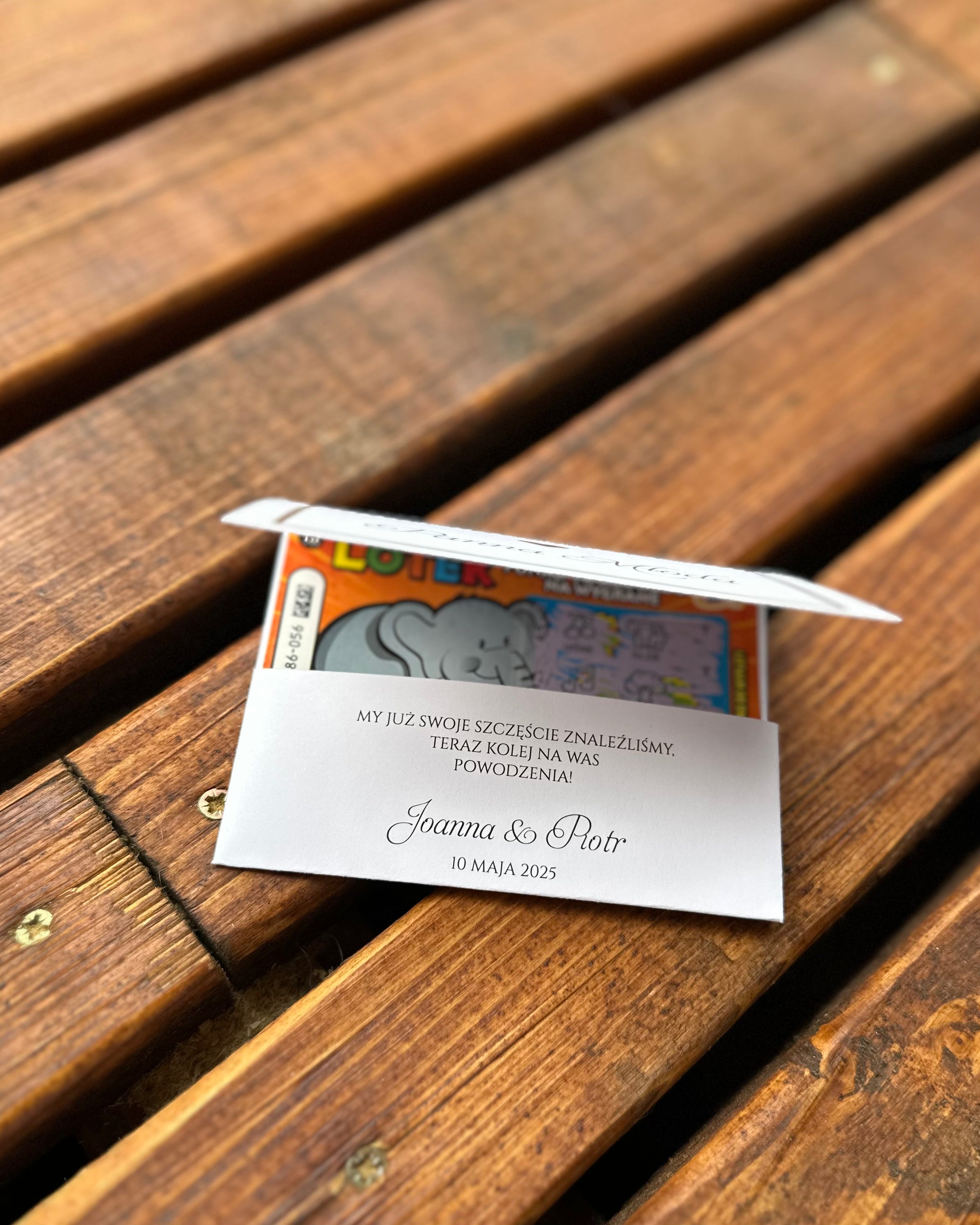 Winietka z kieszonką na zdrapkę Petit jeu